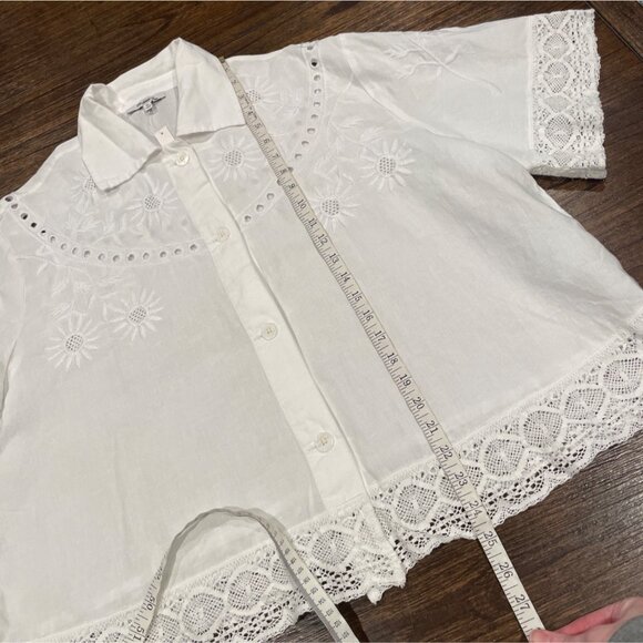 NWT Madewell Sz XL White Embroidered Lace Button-Up Shirt NV206 - Picture 9 of 12